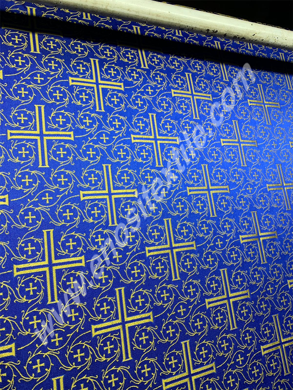 KL-029 Dark Blue-Gold Brocade Fabrics